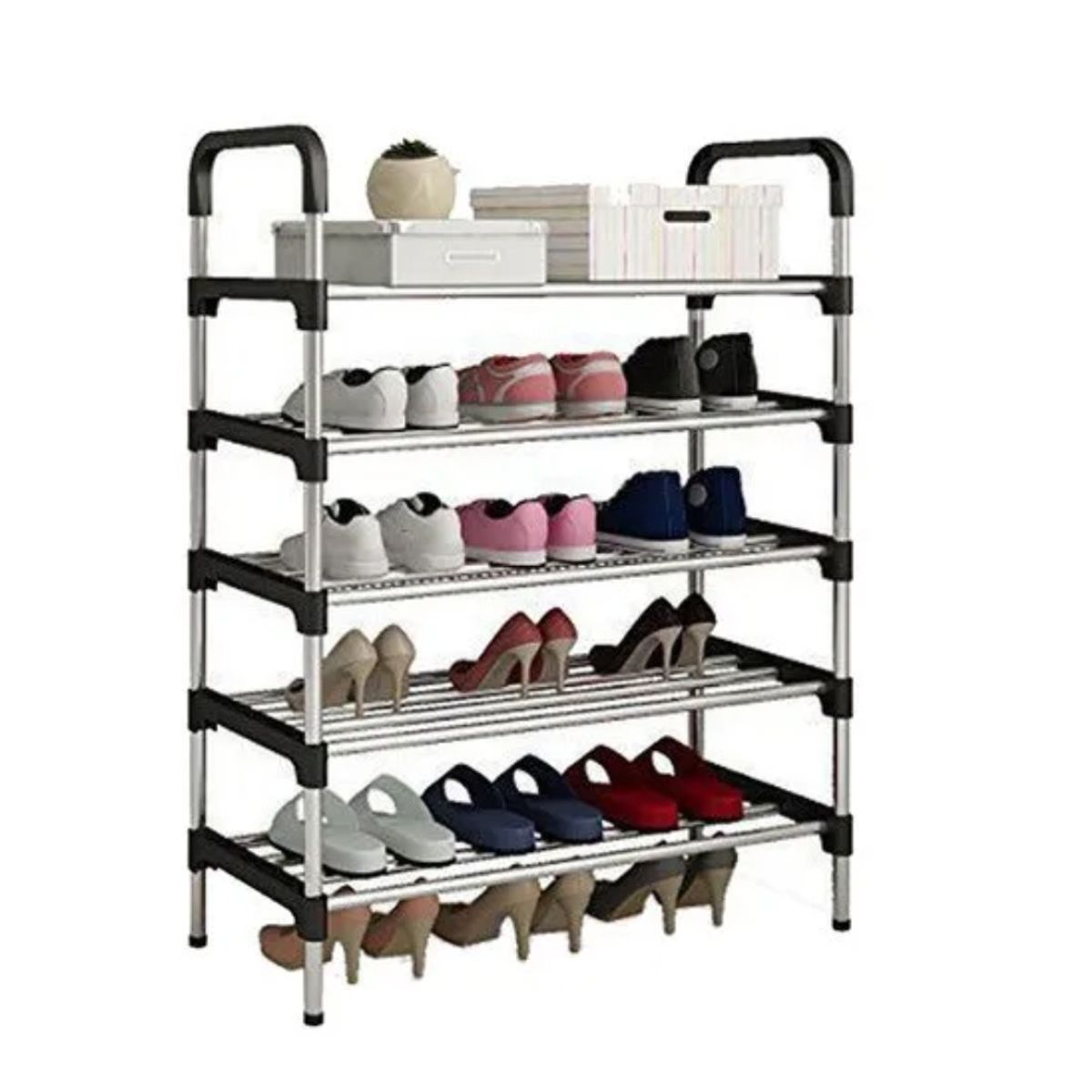 GENERICO - Zapatero Organizador 5 Pisos Estante Zapatos Para 15 Pares Negro