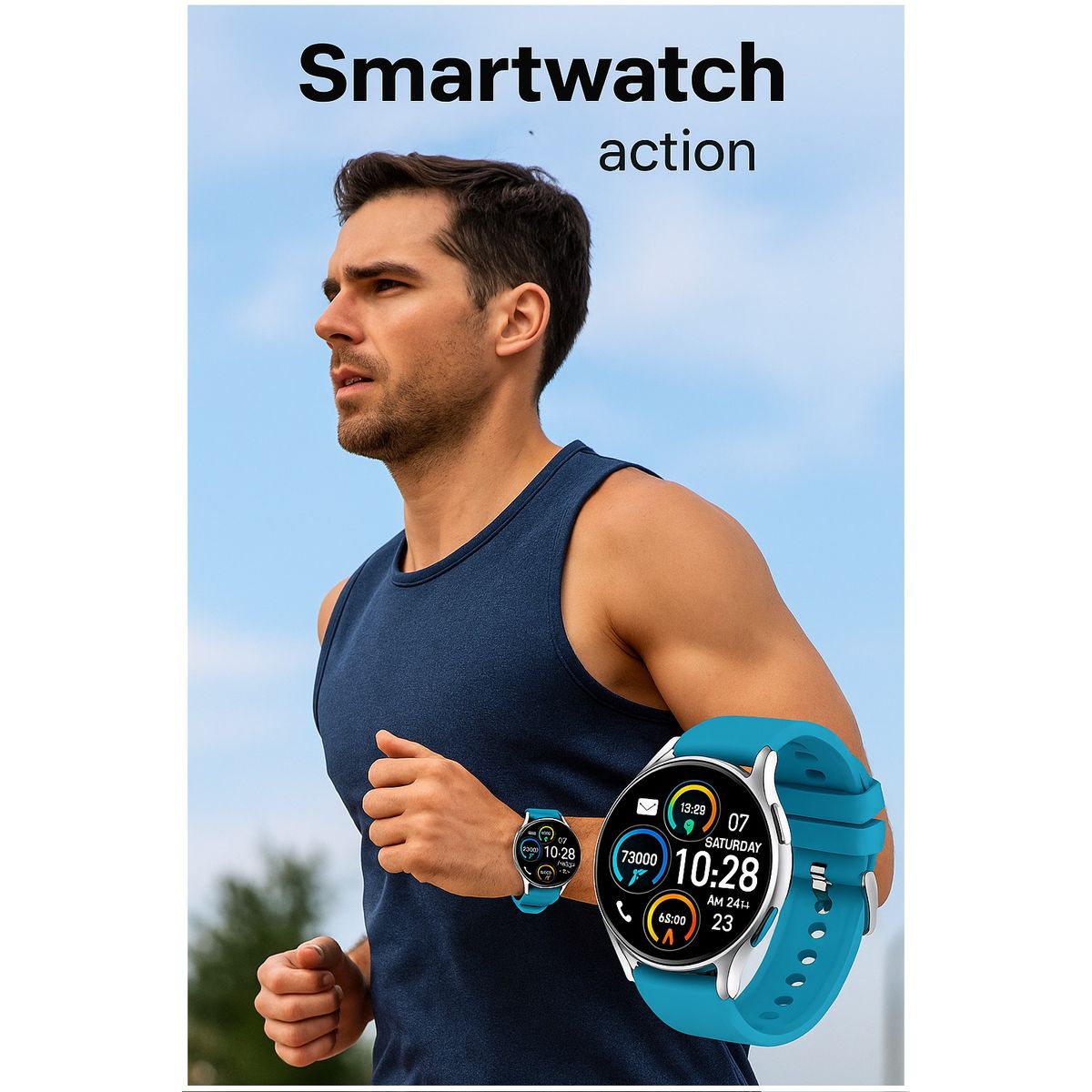 GENERICO - Reloj Inteligente Smartwatch Bluetooth Sports Fitness 24 Modos Full HD Notificaciones IOS Android