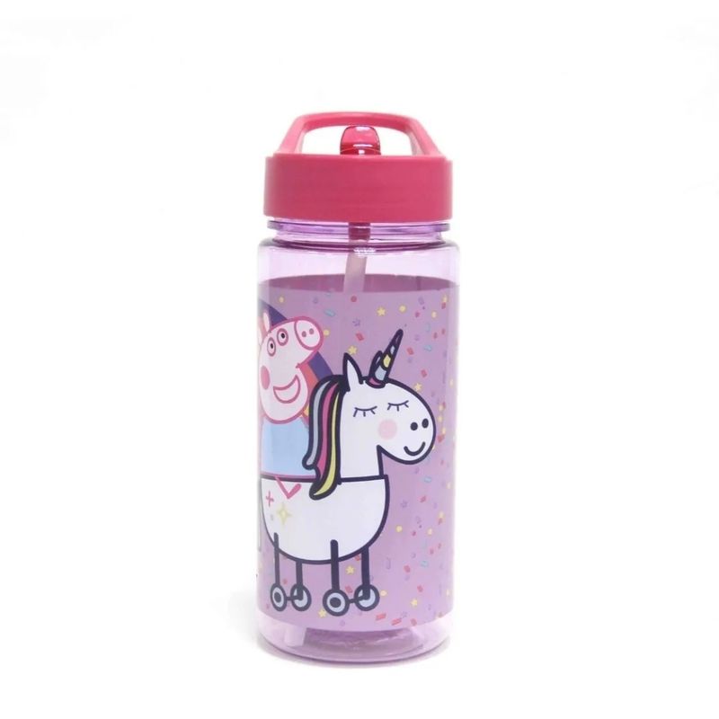 INTEC - Botella infantil con bombilla 500 ml Peppa pig