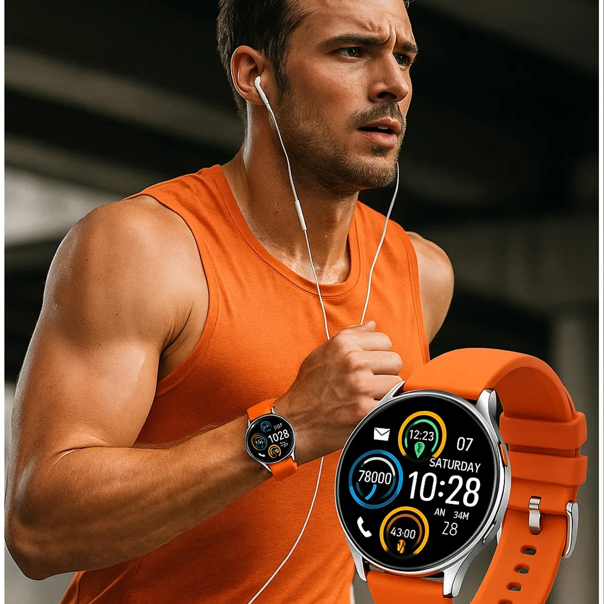GENERICO - Smartwatch IP68 Compatible Android y Apple Pantalla 128 pulgadas BT 5 Notificaciones Salud