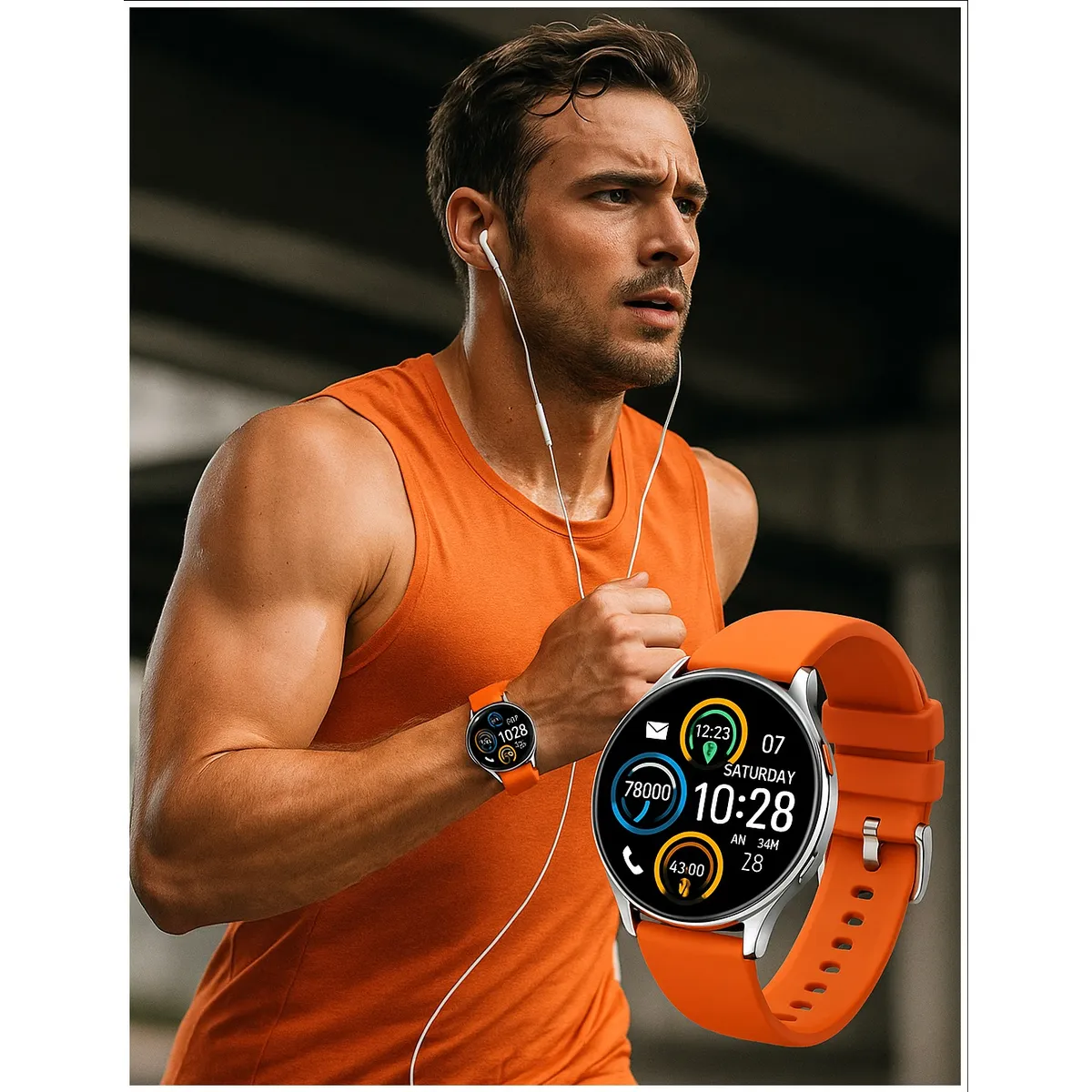 GENERICO - Smartwatch IP68 Compatible Android y Apple Pantalla 128 pulgadas BT 5 Notificaciones Salud