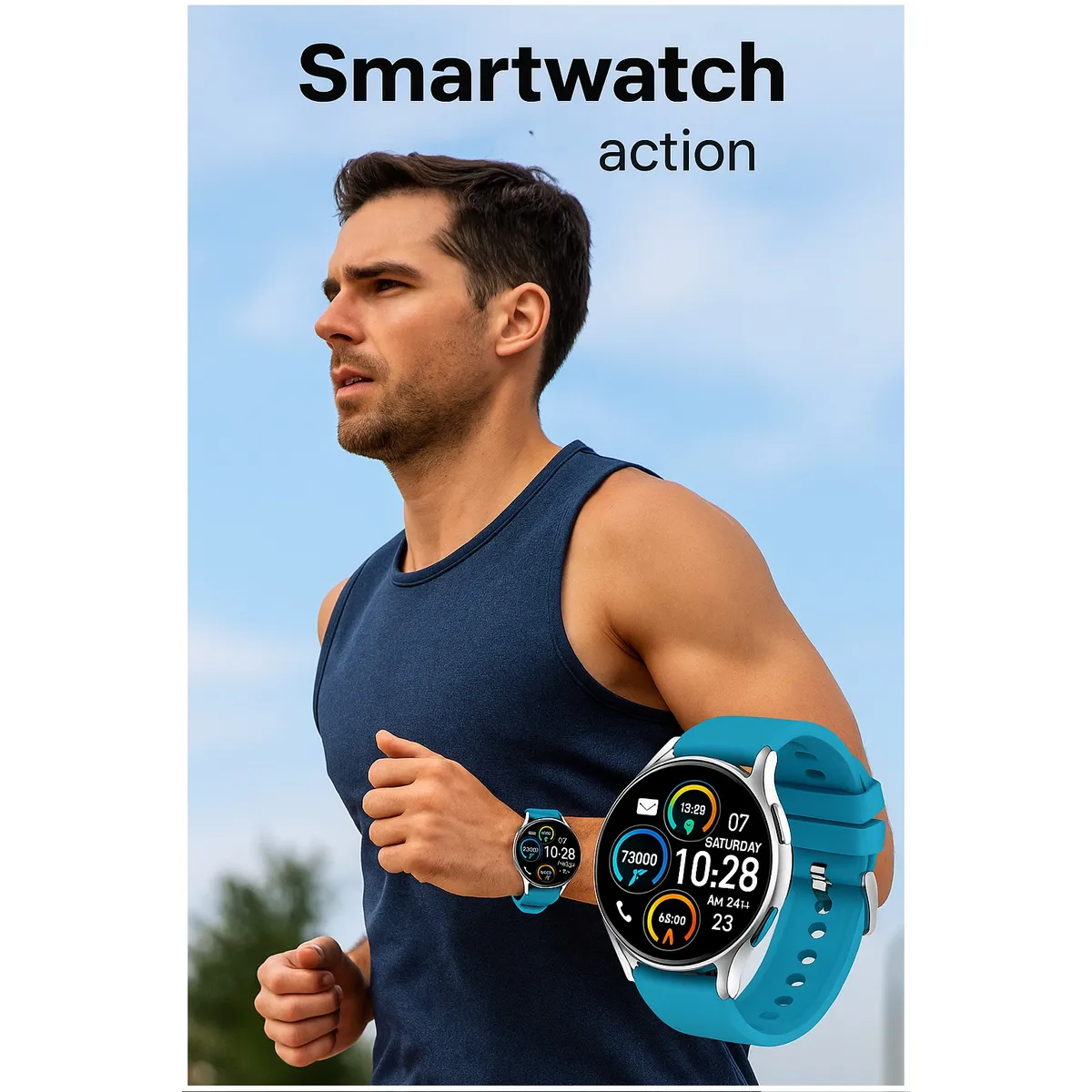 STARTECHOFFICE - Reloj Inteligente S37 Llamadas Bluetooth Compatible con iOS y Android Salud y Deporte