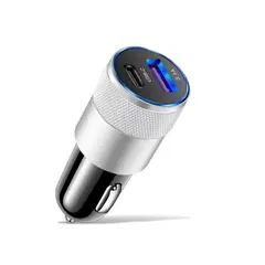 GENERICO - Cargador Usb Auto Carga Rápida 18w 3.0 Tipo C + Usb 12v/24v