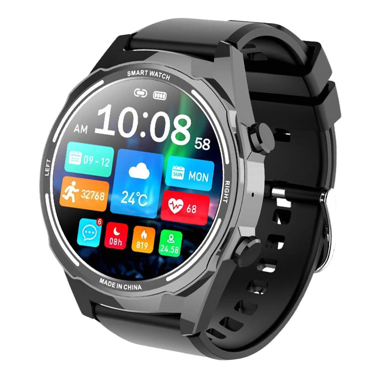 GENERICO - Reloj Inteligente Smartwatch Bluetooth Batería larga duración 680 mAh Notificaciones IOS Android