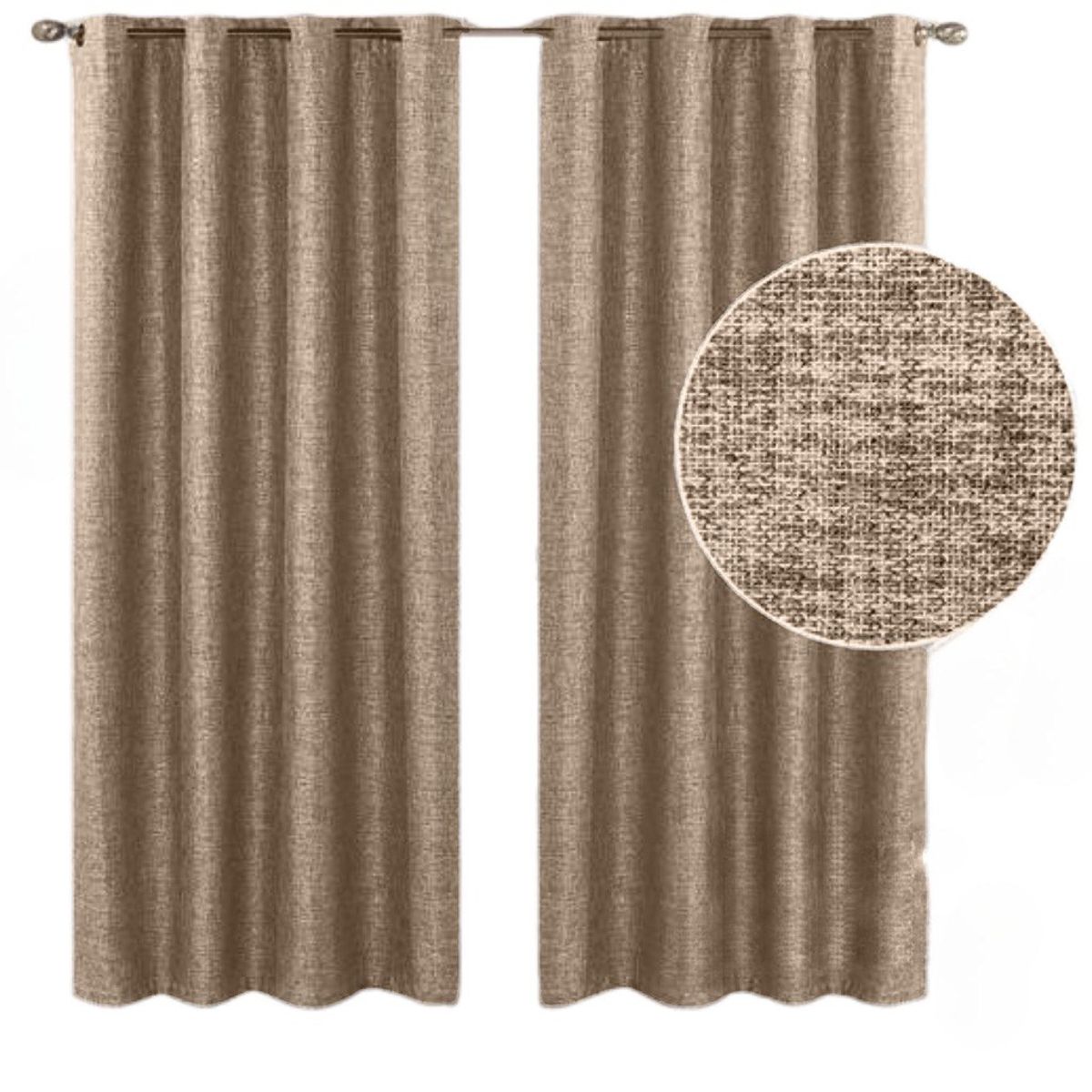 GENERICO - Cortinas Blackout 2 Piezas Medida Cada Paño 140X230 Cm Color Café Claro