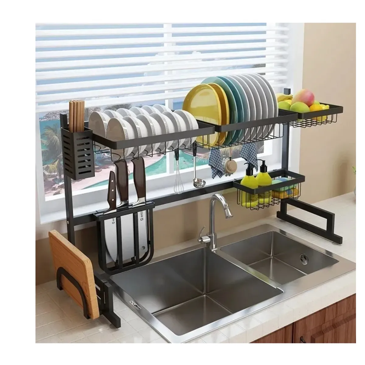 GENERICO - Rack Escurridor Organizador Cocina Secador Platos 85cm XL