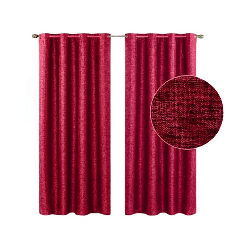 GENERICO - Cortinas Blackout 2 Piezas Medida Cada Paño 140X230 Cm Conchaevino - Ciruela GENERICO