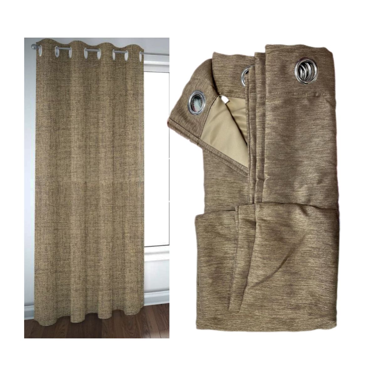 GENERICO - Cortinas Blackout 2 Piezas Medida Cada Paño 140X230 Cm Beige