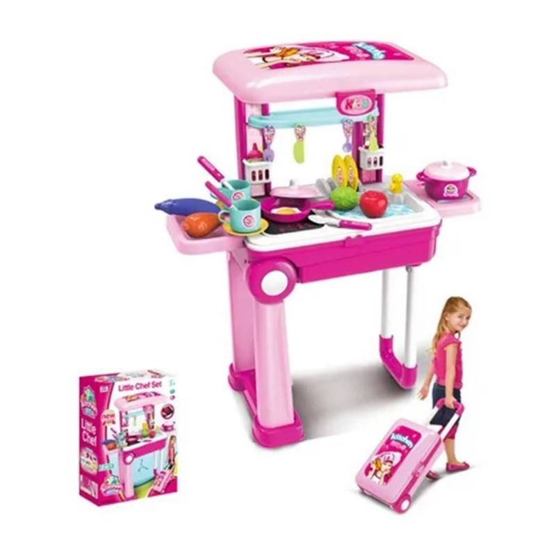IRM - Maleta Cocina Maletin Rosa Juguete Didactico 2 En 1 Niños