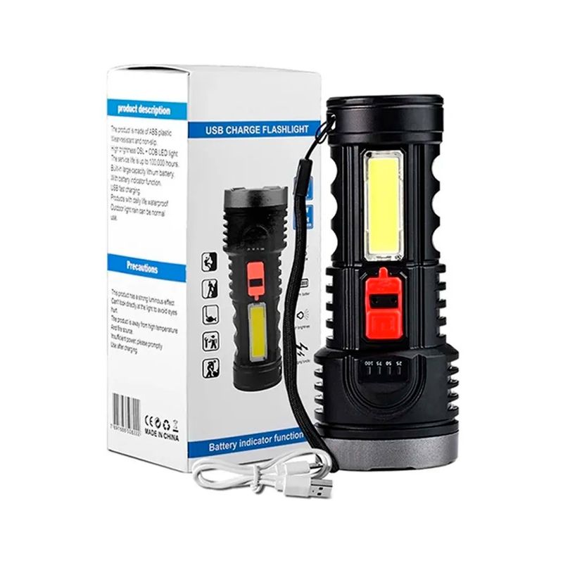 GENERICO - Linterna Brillante Multifunción Luz Fuerte Carga Usb
