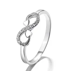 GENERICO - Anillo Plata 925 Infinito Corazones Circones Simbólico Mujer Joya