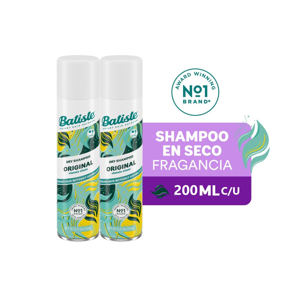 BATISTE - Shampoo Seco Pack 2 Batiste 200ml Original