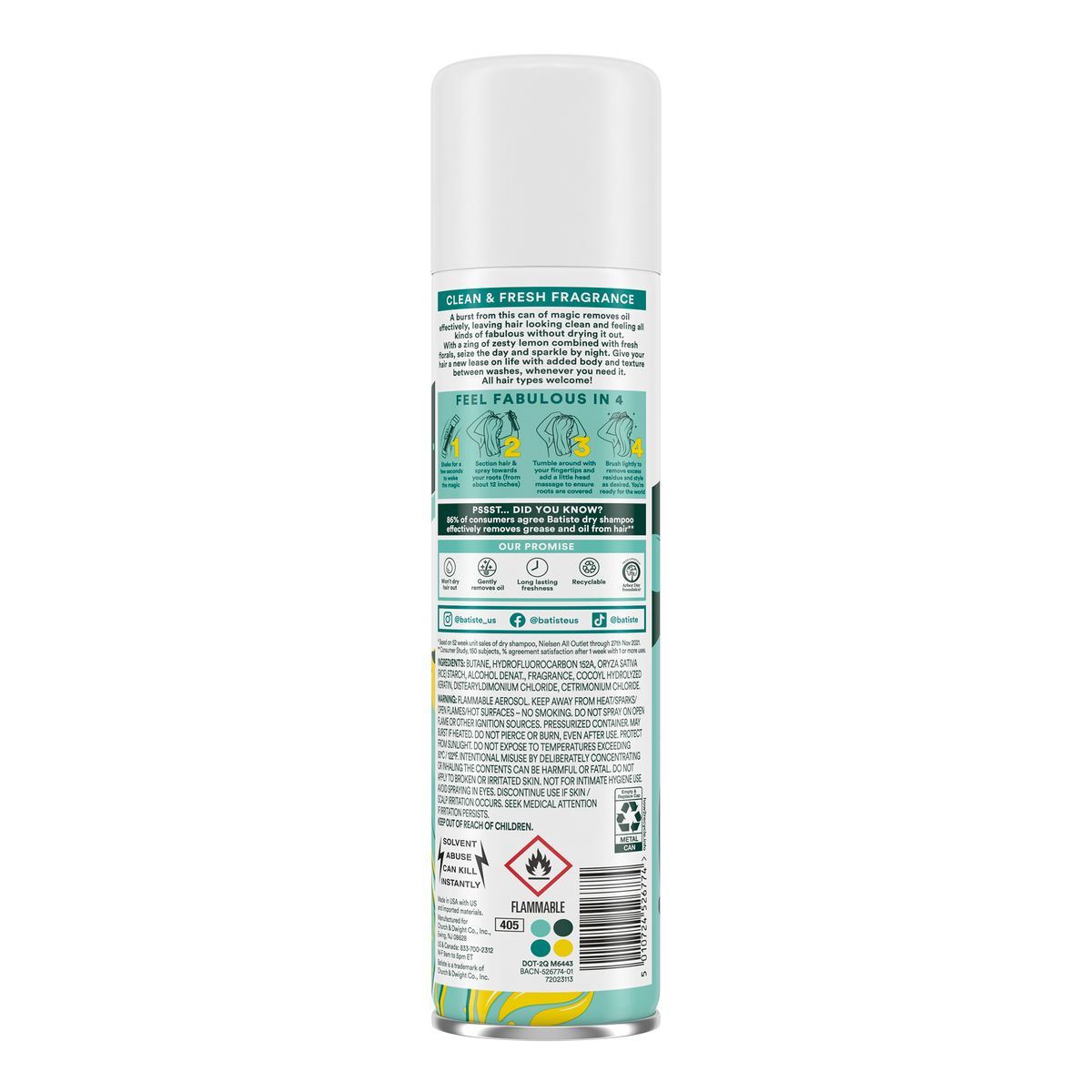 BATISTE - Shampoo Seco Pack 2 Batiste 200ml Original
