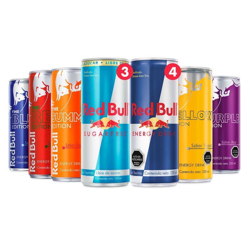RED BULL - Bebida Energetica Red Bull Ediciones 12 Latas De 250ml