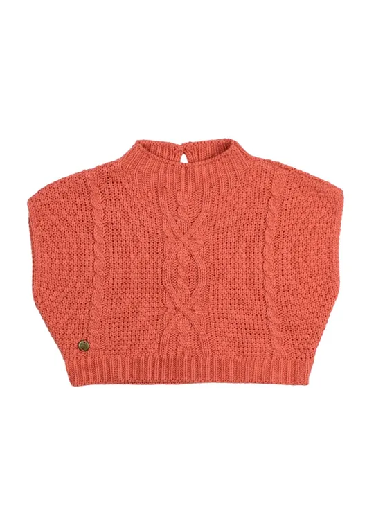 Sweater bb nina s/ mangas outside 190 Coral 3-6 MESES