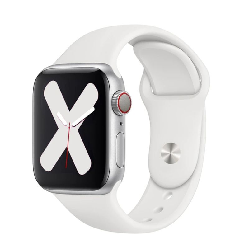 GENERICO - Correa Blanco Silicona Deportiva para Apple Watch 424445mm