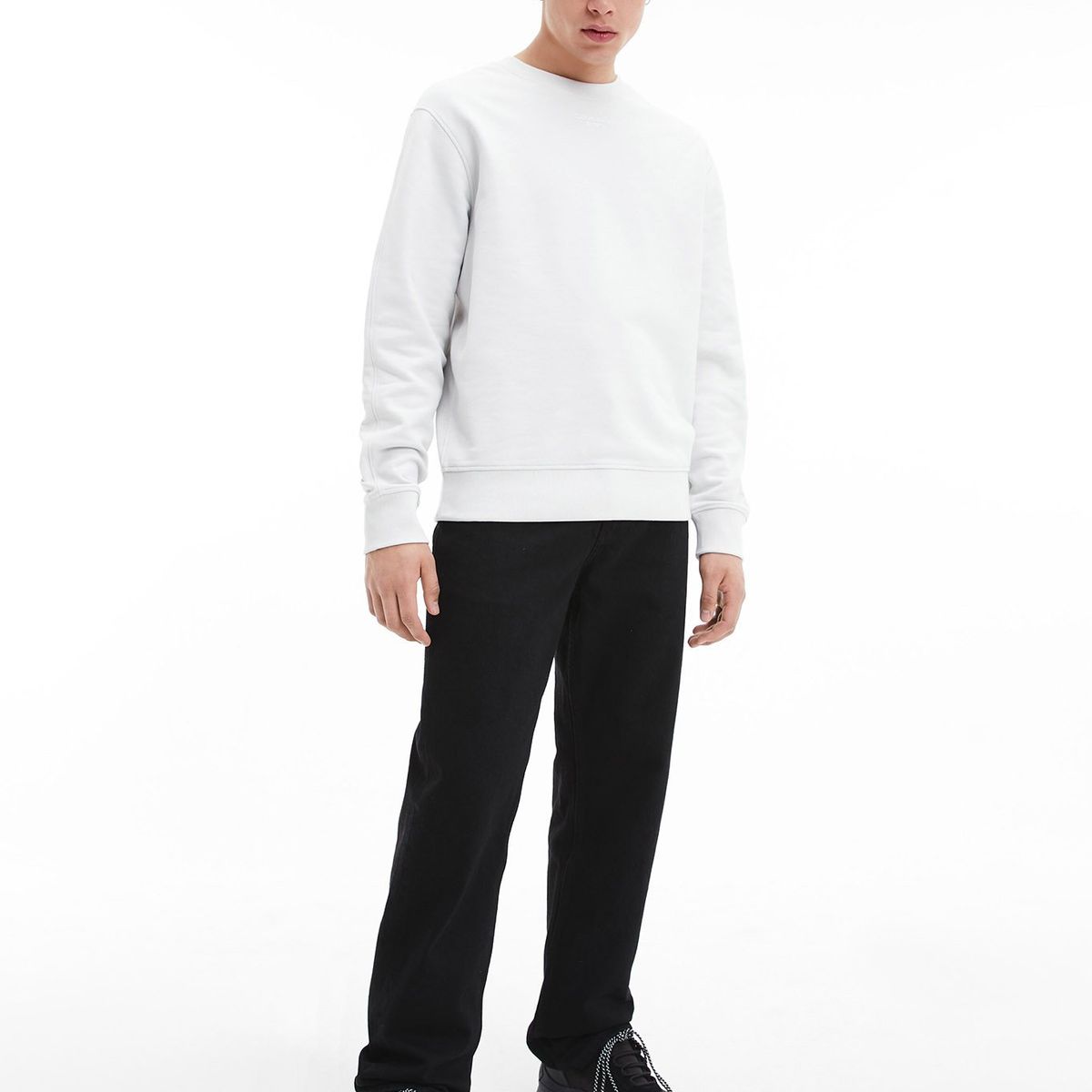 CALVIN KLEIN - Polerón Stacked Logo Blanco Calvin Klein