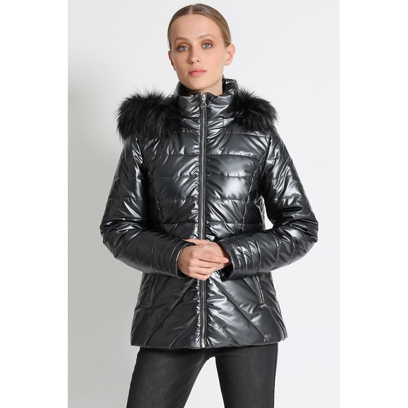 LIOLA - Parka Metalizada Plateada Liola