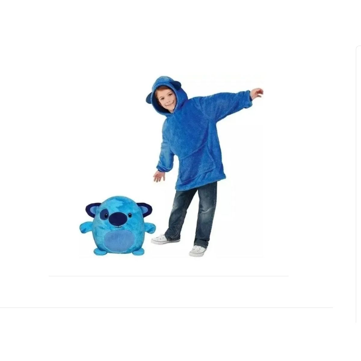 GENERICO - Poleron Peluche Infantil Capucha Diseño Mascotas