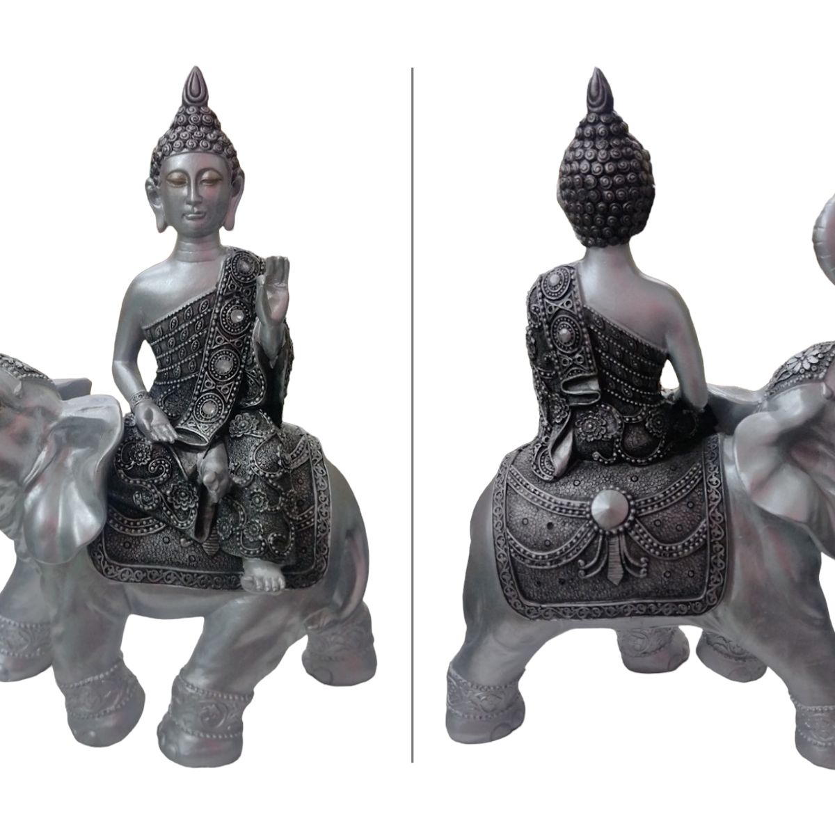 GENERICO - Buda sobre elefante - Plateado