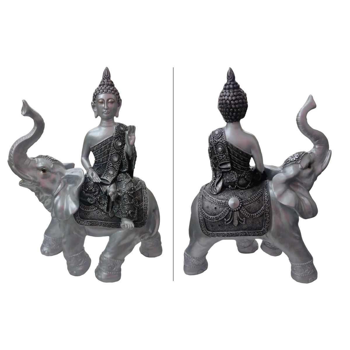 GENERICO - Buda sobre elefante - Plateado