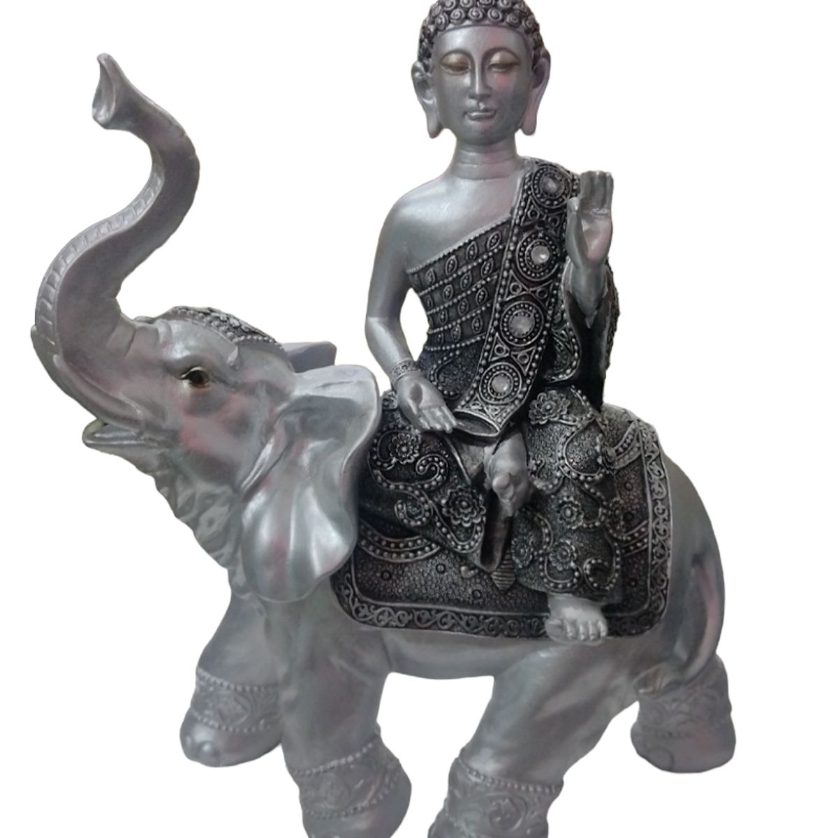GENERICO - Buda sobre elefante - Plateado