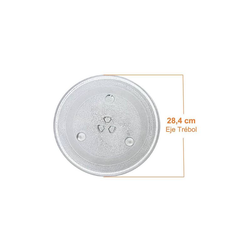 GENERICO - Plato Para Microondas Diámetro 28,4 Cm -Eje Trébol