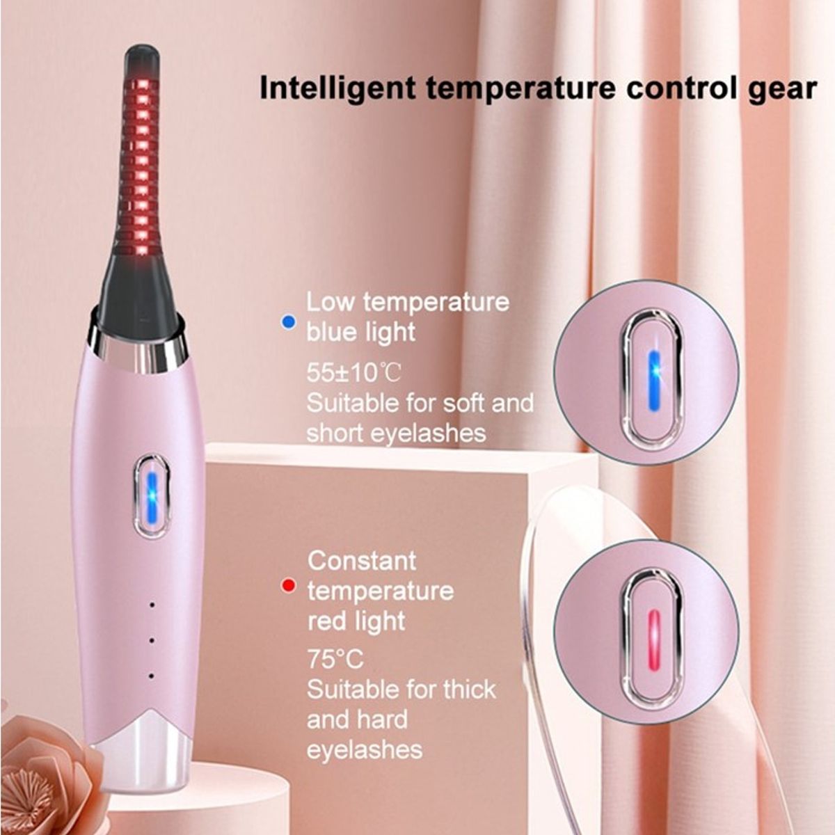 GENERICO - Rizador de Pestañas Curvo Térmico Recargable Usb