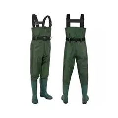 GENERICO - Traje Pesca Impermeable Pvc Pecho Con Botas, Talla 43