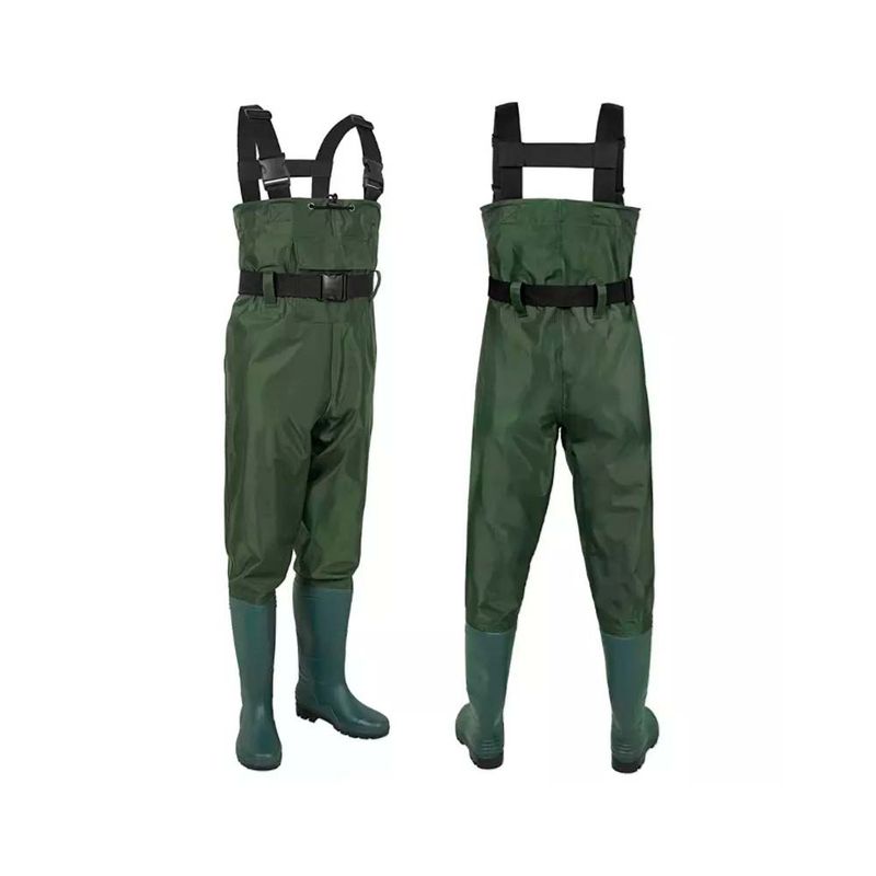 GENERICO - Traje Pesca  Wader Impermeable Pvc Pecho Con Botas, Talla 43
