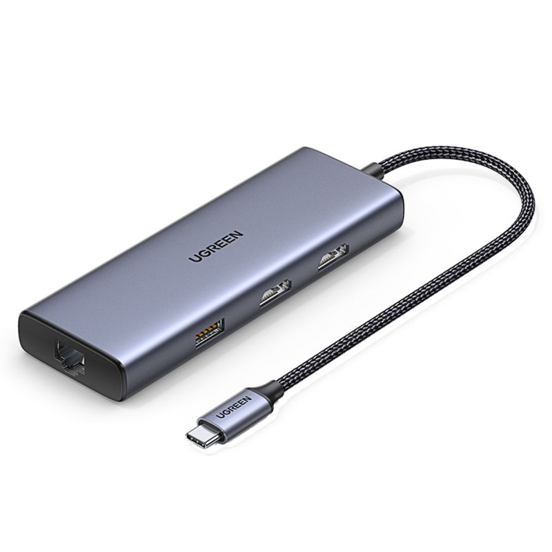 UGREEN - Hub USB-C a 2 puertos USB 3.0 A + USB2.0 + 2 HDMI UGREEN
