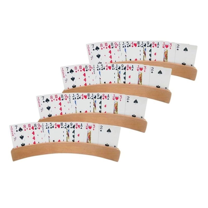 VADELL - Juego de 4 bandejas porta naipes de madera