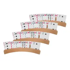 VADELL - Juego de 4 bandejas porta naipes de madera