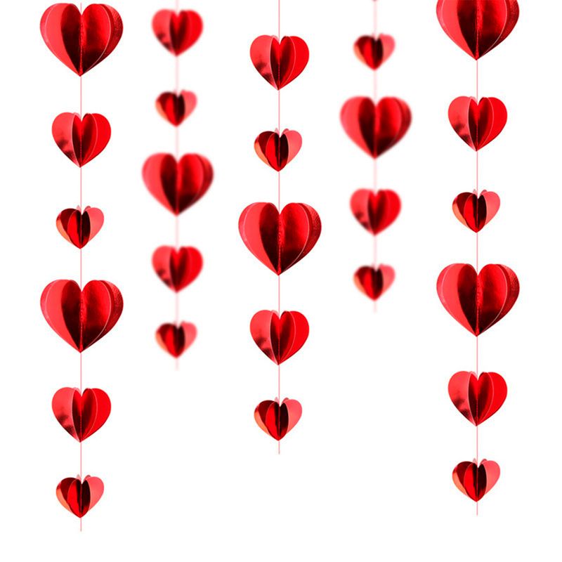 BIG PARTY - Guirnalda 2 metros Corazones 3D San Valentin Big Party