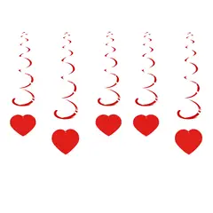 BIG PARTY - Set 6 Remolinos Con Corazon Rojo San Valentin