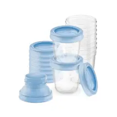 AVENT - Bolsa Vasos Almacenamiento Leche 180ml 10UN Adaptador