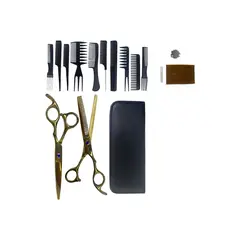 GENERICO - Kit Tijera Peluquería Profesional Entresacadora Set Peines