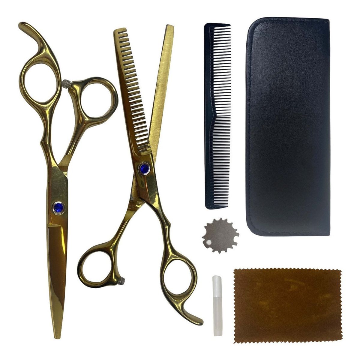 GENERICO - Kit Tijera Peluquería Profesional Entresacadora  Set Peines