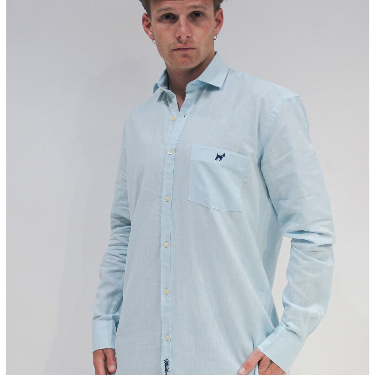 WILLIOT - CAMISA LINO CELESTE SIN BOTON WILLIOT