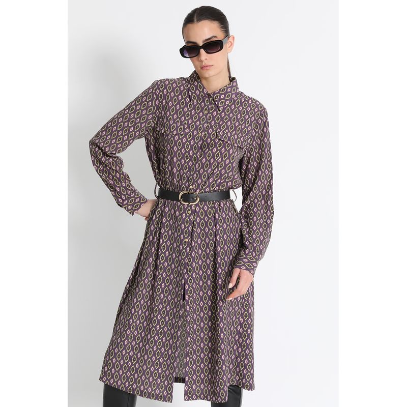LIOLA - Vestido Camisero Midi Estampado Liola