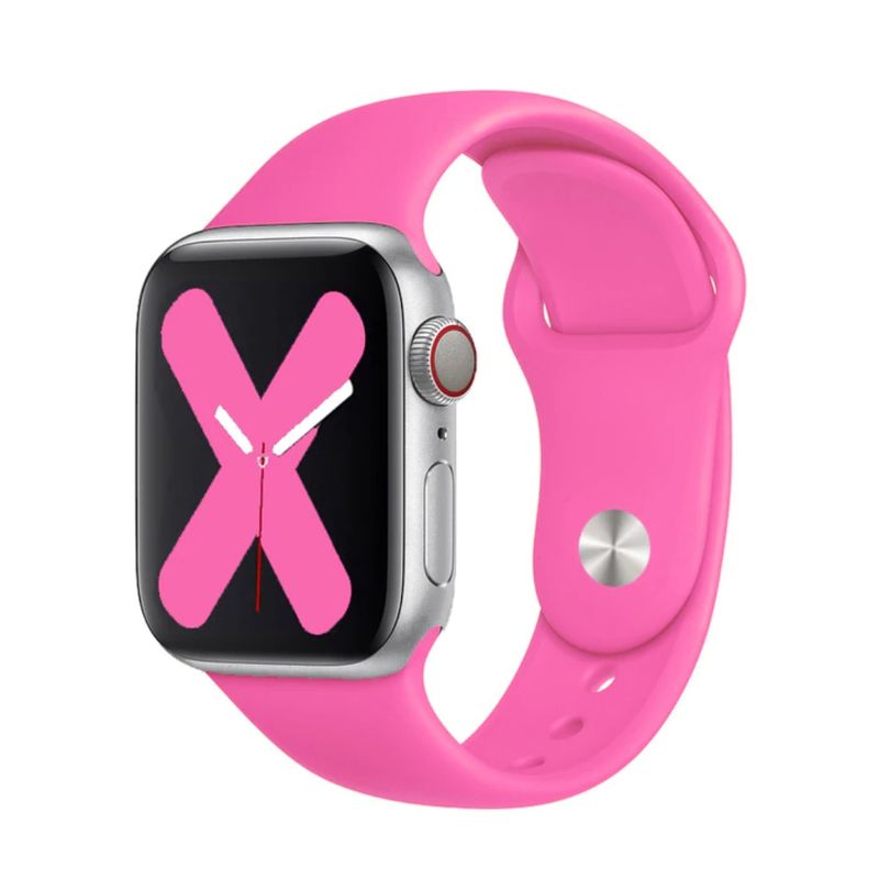 GENERICO - Correa Fucsia Silicona Deportiva para Apple Watch 42 44 45 mm