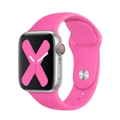 GENERICO - Correa Fucsia Silicona Deportiva para Apple Watch 42 44 45 mm