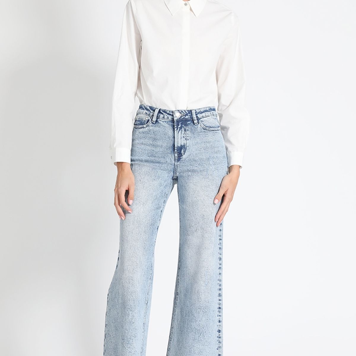 LIOLA - Jeans Palazzo Tiro Medio Celeste Liola