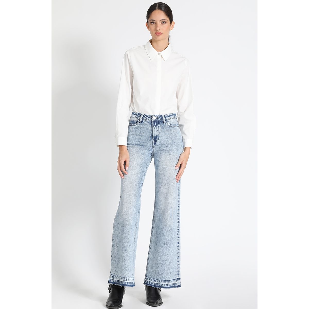 LIOLA - Jeans Palazzo Tiro Medio Celeste Liola