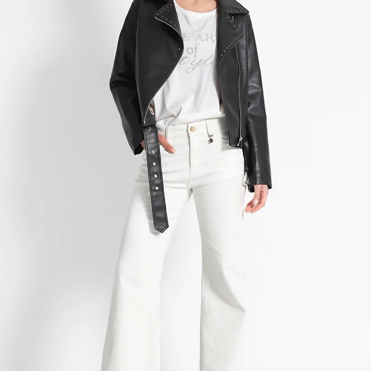 LIOLA - Chaqueta Mujer Biker Negro Liola