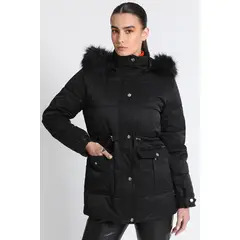 LIOLA - Parka Con Capuchón Negro