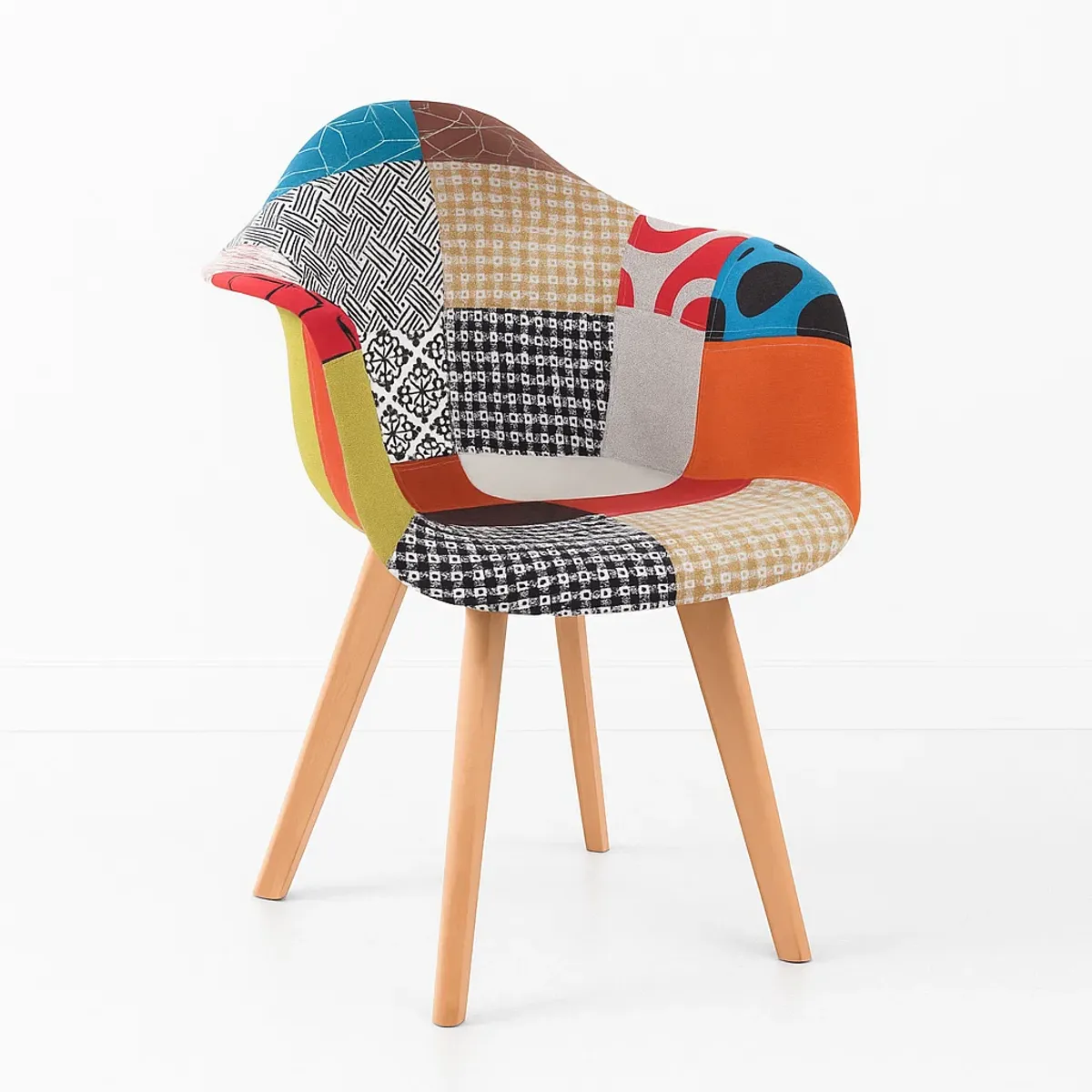 KLIK - Butaca Sitial Patchwork Acolchado Wood - Naranjo KLIK