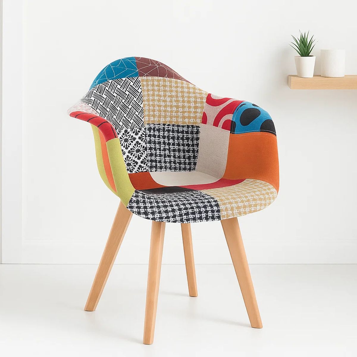 KLIK - Butaca Sitial Patchwork Acolchado Wood - Naranjo KLIK