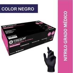 REUTTER - Guante Nitrilo Negro Sin Polvo 100 unidades - Talla M - Tresor
