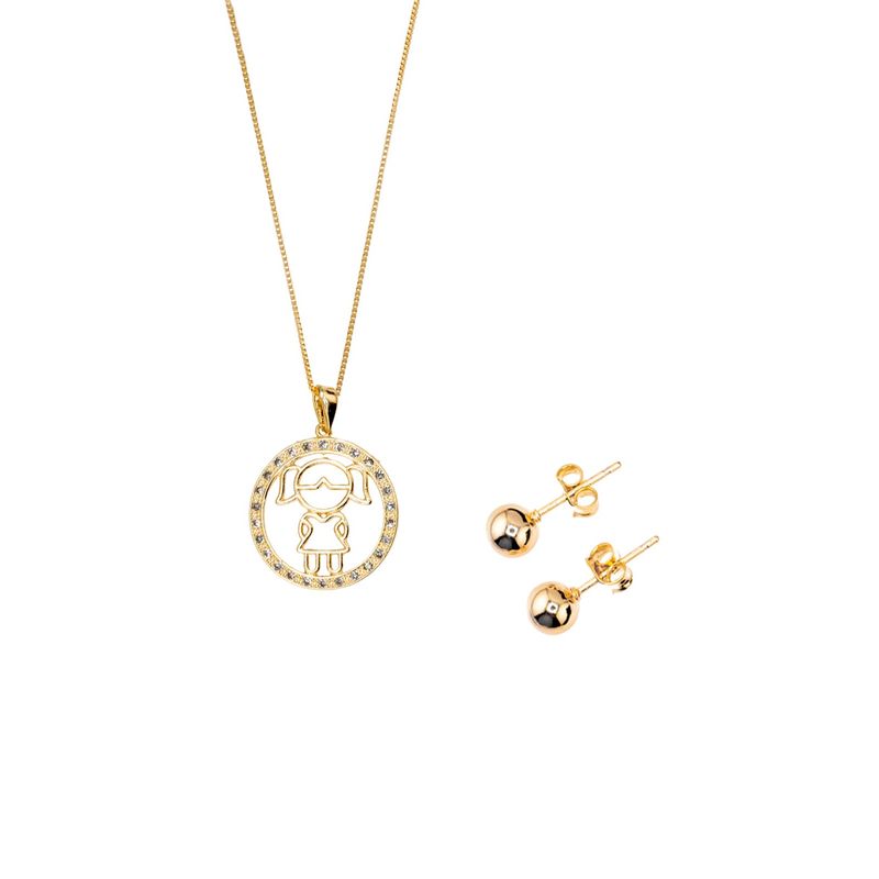 JOYAS MONTERO - Conjunto Vida Niña Gold con Microcircones